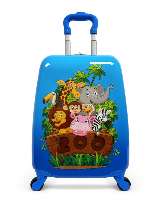 Children's Blue Animal Print Suitcase - Image 2
