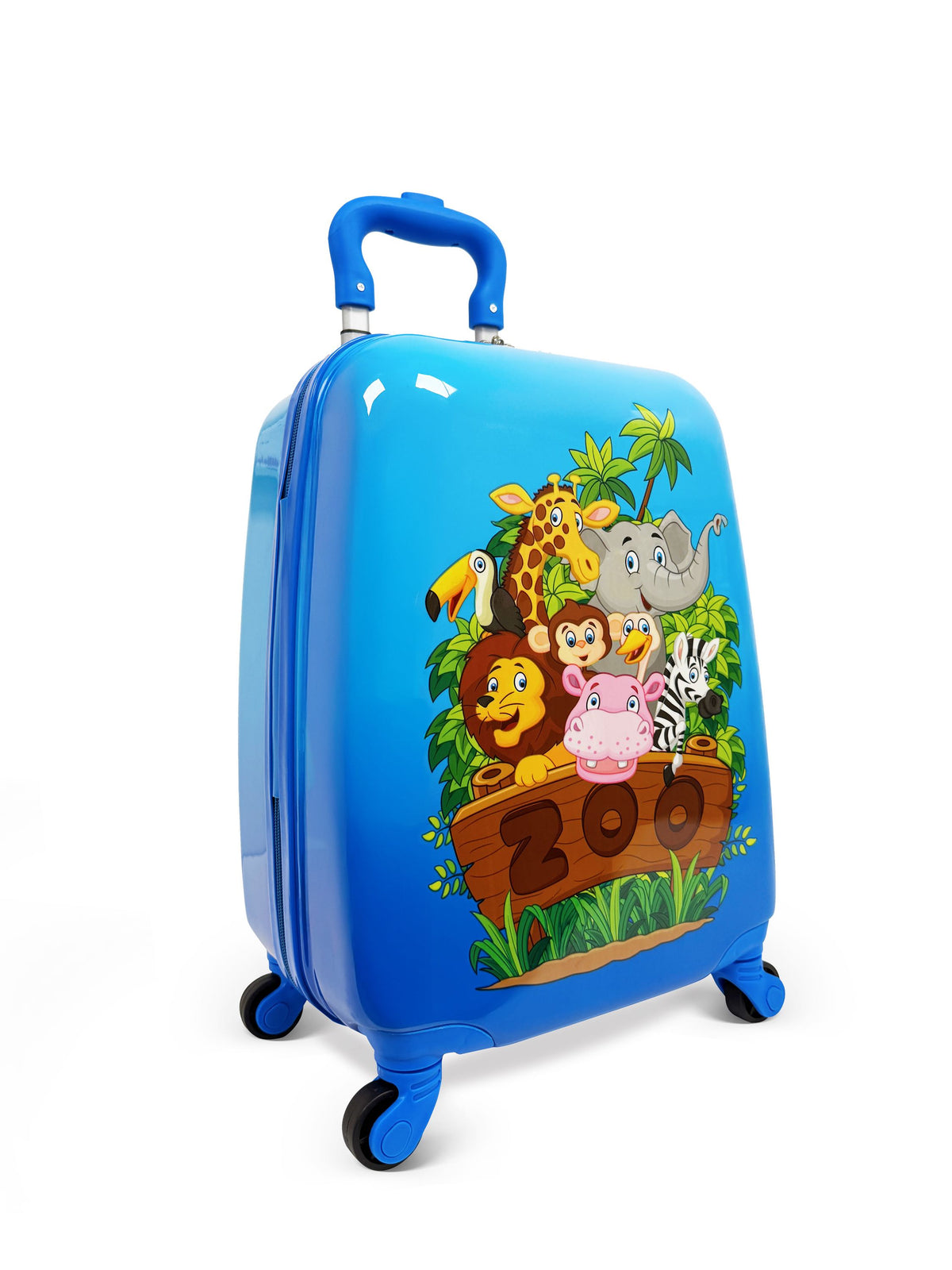 Children's Blue Animal Print Suitcase - Image 3