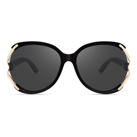 Eco Ebony Wood Sunglasses Round Shape Brown Frame - Image 1