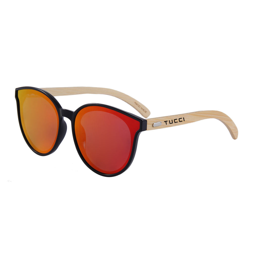 TUCCI Prestige Sunglasses 58-20-150 Brown Bamboo Cat-Eye Frame - Image 2