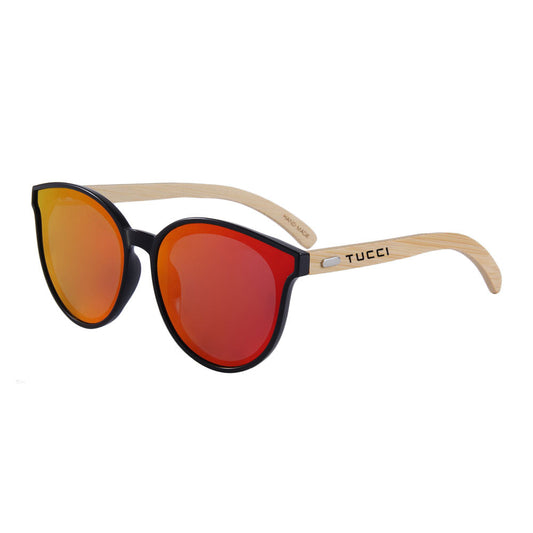 TUCCI Prestige Sunglasses 58-20-150 Brown Bamboo Cat-Eye Frame - Image 2