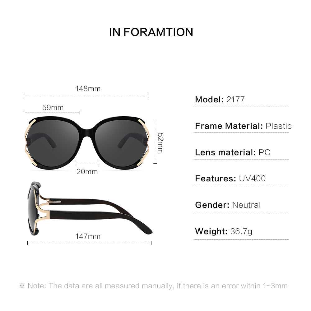 Eco Ebony Wood Sunglasses Round Shape Brown Frame - Image 6