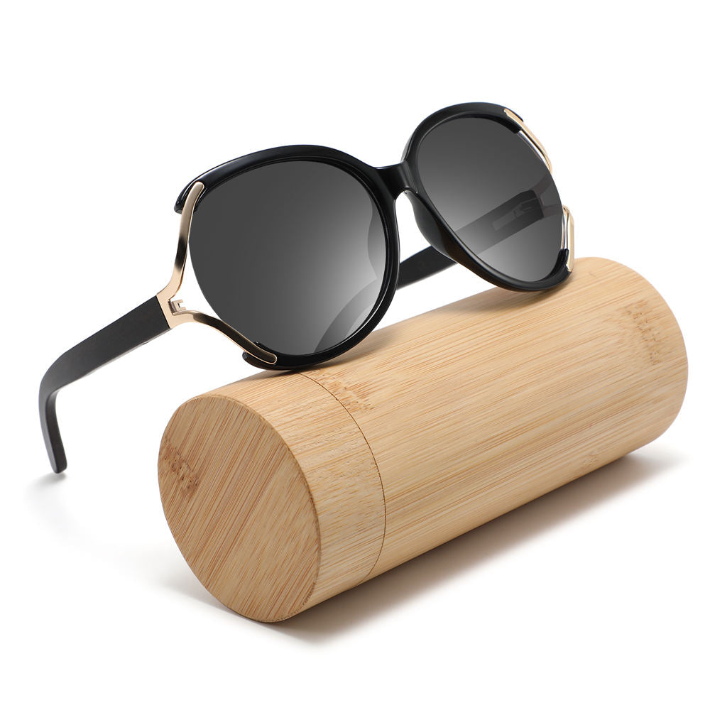 Eco Ebony Wood Sunglasses Round Shape Brown Frame - Image 4