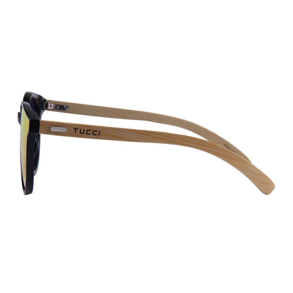 TUCCI Prestige Sunglasses 58-20-150 Brown Bamboo Cat-Eye Frame - Image 3
