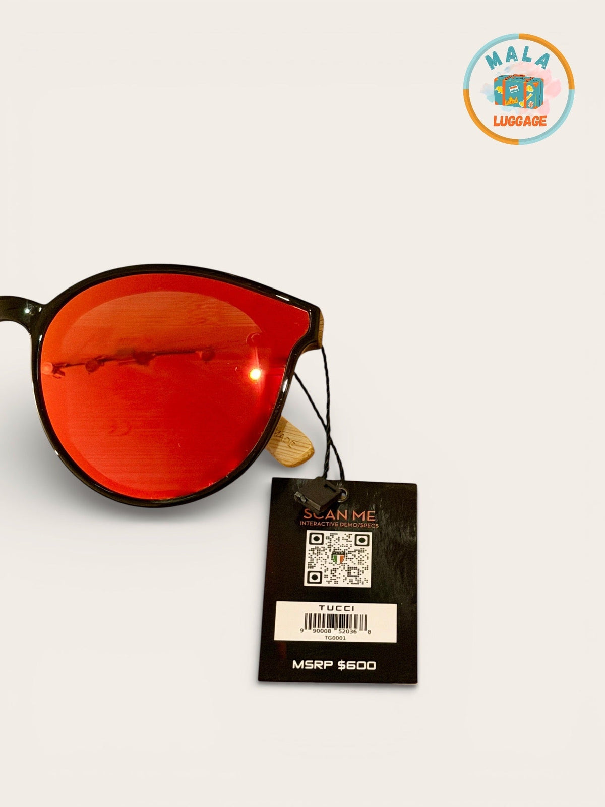 TUCCI Prestige Sunglasses 58-20-150 Brown Bamboo Cat-Eye Frame - Image 6