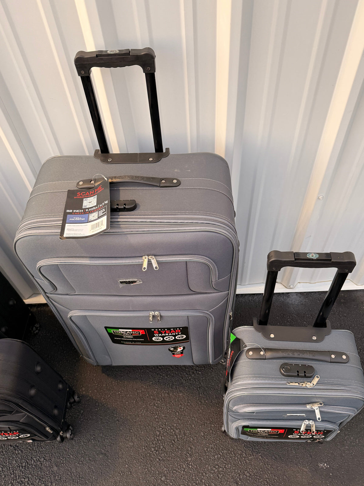 Toscano Gestore 2-Piece Soft-Side Luggage Set - Dark Grey - Image 3