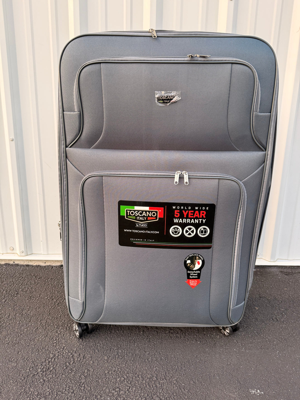 Toscano Gestore 2-Piece Soft-Side Luggage Set - Dark Grey - Image 1